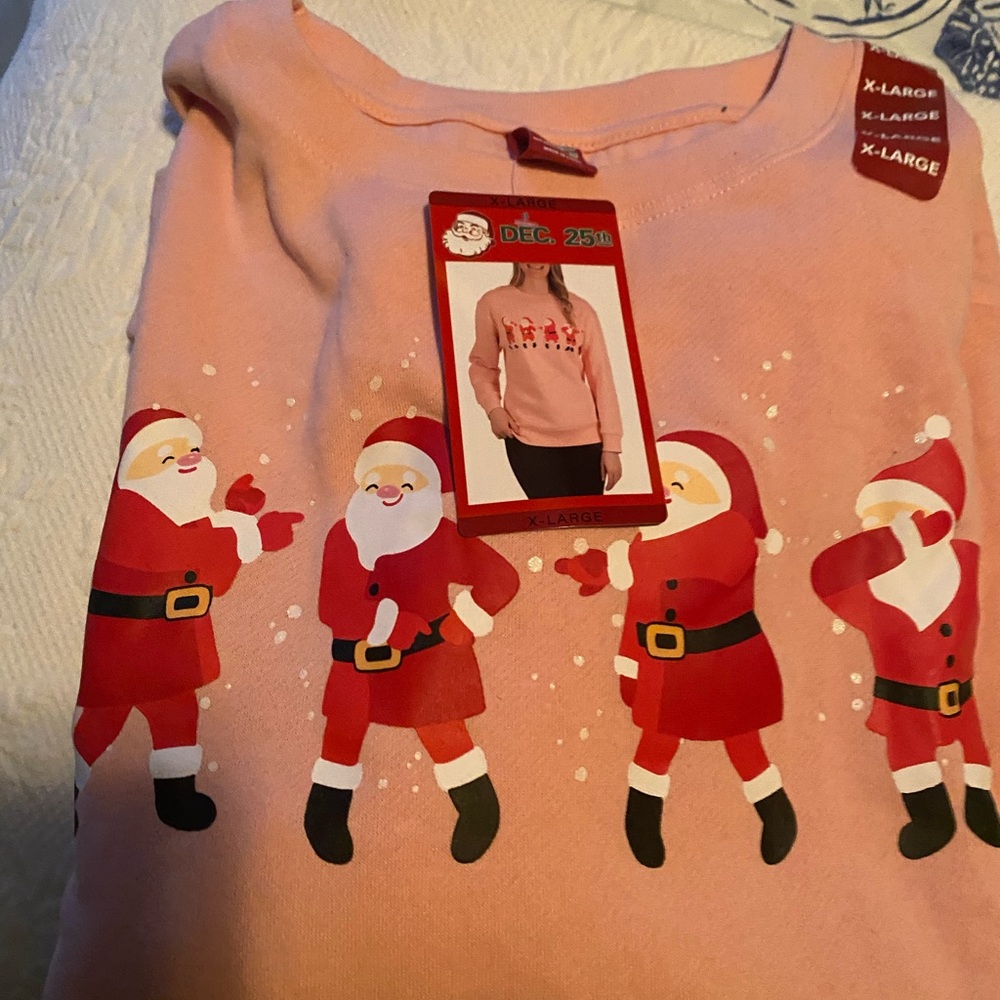 Festive Pink Santa Sweatshirt